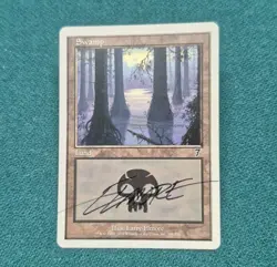 UNPLAYED SIGNED NM Swamp 348 Seventh Edition 7th Magic MTG MAGIC LARRY ELMORE - Image 1