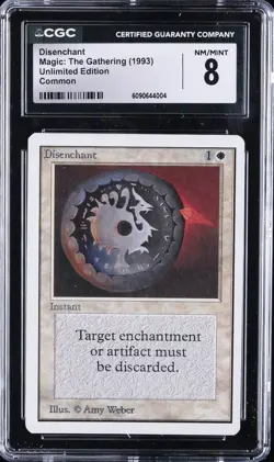 1993 MAGIC: THE GATHERING UNLIMITED EDITION COMMON DISENCHANT CGC 8 - Image 1