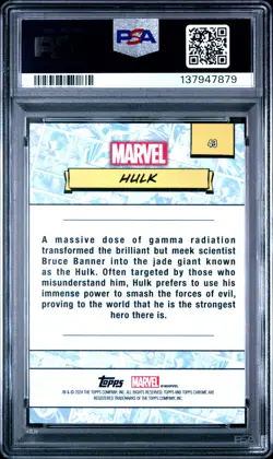 2024 TOPPS CHROME MARVEL SPIDER WEB REFRACTOR #43 HULK 330/399 PSA 10 - Image 2