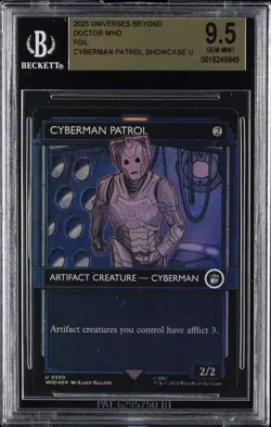 2023 MAGIC: THE GATHERING UNIVERSES BEYOND DOCTOR WHO CYBERMAN PATROL BGS 9.5 - Image 1