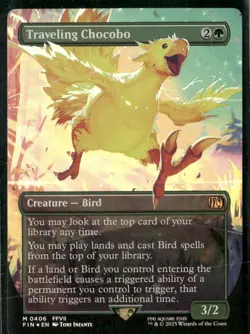 2025 Magic the Gathering Traveling Chocobo Borderless Foil M 0406 Final Fantasy - Image 1