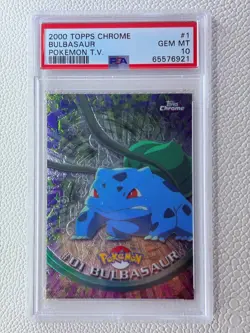 2000 TOPPS CHROME POKEMON BULBASAUR PSA 10 GEM MINT #1 TV T.V. *LOW POP* - Image 1