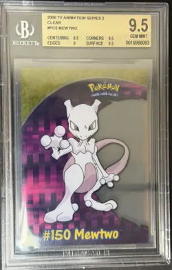 Pokemon 2000 Tv Animation Series 2 Clear #PC5 Mewtwo BGS 9.5 POP 9! - Image 1