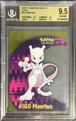 Pokemon 2000 Tv Animation Series 2 Clear #PC5 Mewtwo BGS 9.5 POP 9! - Image 3