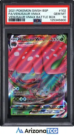 Pokemon 2021 Venusaur VMAX SWSH102 Promo Venusaur VMAX Battle Box GEM MT PSA 10 - Image 1