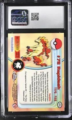 Pokemon 2000 Rapidash Chrome Series 1 78CGC 10 - Image 2
