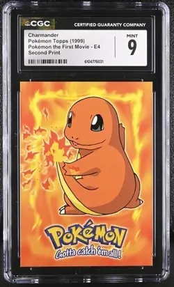 Pokemon Topps Charmander (1999) Pokemon the First Movie E4 CGC 9 - Image 1