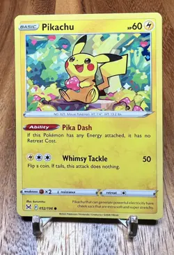 Pikachu 052/196 SWSH Lost Origin Non Holo Common Pokemon Card NM - Image 1