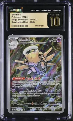 Pokemon Shedinja (2025) Mega Evolution 144/132 CGC PRISTINE 10 - Image 1