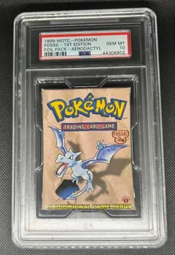 Pokemon Fossil 1st Edition AERODACTYL Artwork Pack PSA 10 GEM MINT - Image 1