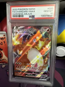PSA 10 GEM MINT Charizard VMAX Darkness Ablaze Full Art Holo Pokemon 020/189 - Image 2