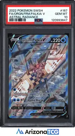 Pokemon 2022 Origin Forme Palkia V 167 Full Art Astral Radiance GEM MINT PSA 10 - Image 1