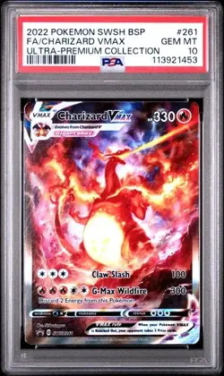 2022 POKEMON SWSH BLACK STAR PROMO #261 FA/CHARIZARD VMAX ULTRA-PREMIUM PSA 10 - Image 1