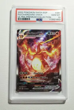 2022 POKEMON SWSH BLACK STAR PROMO #261 FA/CHARIZARD VMAX ULTRA-PREMIUM PSA 10 - Image 3