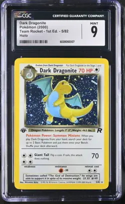 Dark Dragonite Holo Pokemon Team Rocket CGC 9 Mint 2000 - Image 1