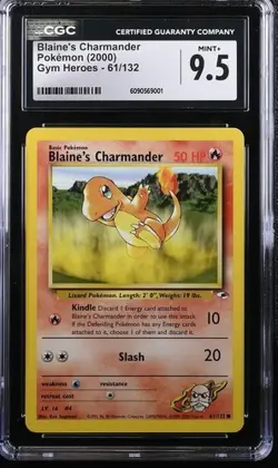 Blaine's Charmander Pokemon (2000) English Gym Heroes CGC 9.5 - Image 1