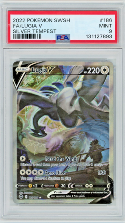2022 Pokemon SWSH Silver Tempest Lugia V 186/195 Full Art PSA 9 - Image 1