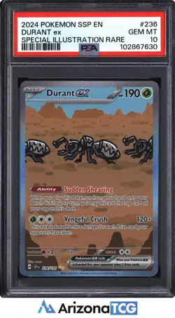 Pokemon 2024 Durant ex 236/191 SIR Surging Sparks GEM MINT PSA 10 - Image 1