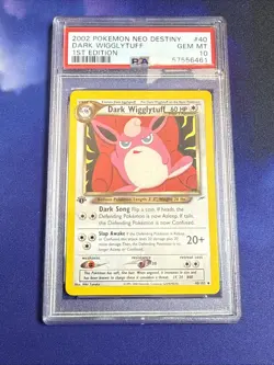 2002 POKEMON NEO DESTINY 1ST EDITION #40 DARK WIGGLYTUFF PSA 10 GEM MINT - Image 4