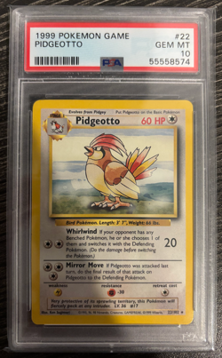 1999 POKEMON BASE SET UNLIMITED #22 PIDGEOTTO PSA 10 - Image 2