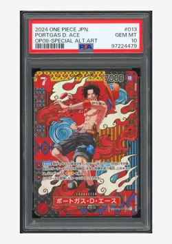 One Piece PSA 10 Portgas D Ace SP Alternate Art 2024 OP02-013 OP08 Japanese - Image 1