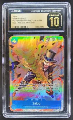 2025 ONE PIECE CCG SABO RARE ALT ART OP10-049 CGC 10 PRISTINE B PT - Image 1