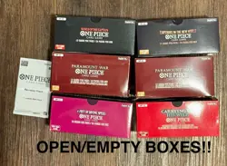 EMPTY! One Piece TCG 2x OP02 PARAMOUNT WAR, OP06 OP09 OP11 OP13 & OP02 Rev Pack - Image 2