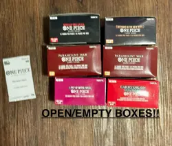 EMPTY! One Piece TCG 2x OP02 PARAMOUNT WAR, OP06 OP09 OP11 OP13 & OP02 Rev Pack - Image 3
