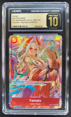 2025 ONE PIECE CCG YAMATO ALT ART EB01-007 CGC 10 PRISTINE B PT - Image 1