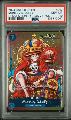 2024 ONE PIECE PROMOS CONVENTION EXCLUSIVE-FOIL #043 MONKEY D. LUFFY PSA 10 - Image 1
