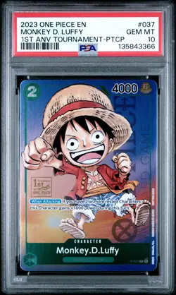 2023 ONE PIECE PROMOS 1ST ANV TOURNAMENT-PARTICIPATION MONKEY D. LUFFY PSA 10 - Image 1