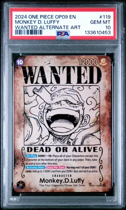 2024 ONE PIECE OP09-EMPERORS IN THE NEW WORLD #119 MONKEY D. LUFFY PSA 10 - Image 1