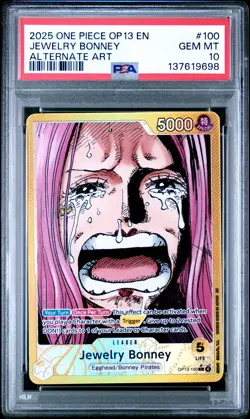 2025 ONE PIECE OP13-CARRYING ON HIS WILL ALTERNATE ART JEWELRY BONNEY PSA 10 - Image 1