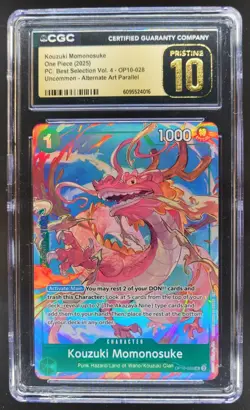 2025 ONE PIECE CCG KOUZUKI MOMONSUKE ALT ART OP10-028 CGC 10 PRISTINE B PT - Image 1