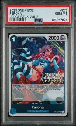 Perona OP01-077 PSA 10 One Piece Judge Stamp English - Image 1