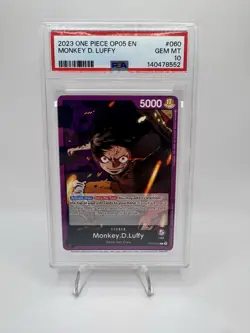 2023 One Piece OP05-060 Monkey D Luffy Purple Leader PSA 10 GEM MT TCG - Image 1