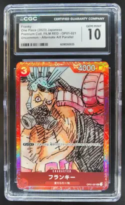 2023 ONE PIECE CCG JAPANESE FRANKY FILM RED ALT ART OP01-021 CGC 10 B PT - Image 1