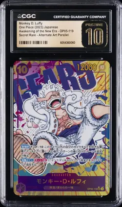 2023 ONE PIECE JPN AWAKENING OF NEW ERA #OP05-119 MONKEY D LUFFY CGC 10 PRISTINE - Image 1