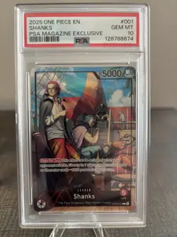 One Piece Shanks OP09-001 PSA Magazine Promo PSA 10 💎 🔥 - Image 1