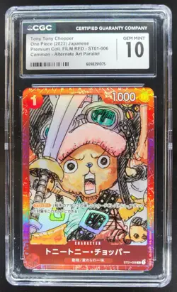 2023 ONE PIECE CCG JAPANESE TONY TONY CHOPPER FILM RED ALT ART CGC 10 B PT - Image 1