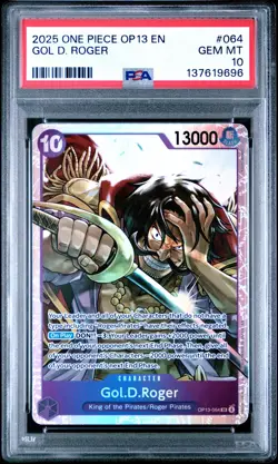 2025 ONE PIECE OP13-CARRYING ON HIS WILL #064 GOL D. ROGER PSA 10 - Image 1