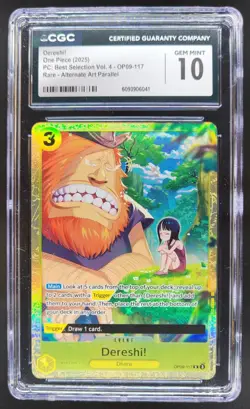 2025 ONE PIECE CCG DERESHI! RARE ALTERNATE ART OP09-117 CGC 10 B PT - Image 1
