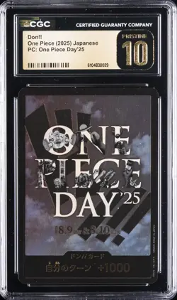 2025 ONE PIECE JAPANESE PC ONE PIECE DAY 25 DON!! CGC 10 PRISTINE - Image 1