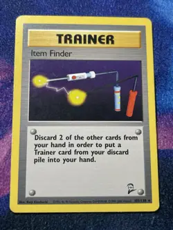 Item Finder 103/130 Rare Non-Holo Base 2 Set Pokemon Trainer Card LP - Image 1