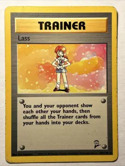 2000 Pokemon TCG Lass #104/130 Base Set 2 Vintage Non Holo Rare Card WOTC MP - Image 1