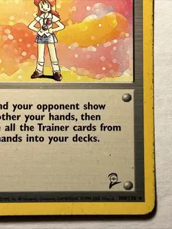 2000 Pokemon TCG Lass #104/130 Base Set 2 Vintage Non Holo Rare Card WOTC MP - Image 5