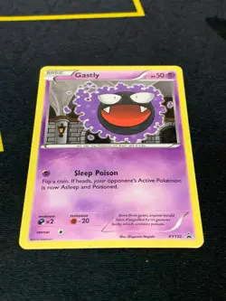 C293 POKEMON TCG GASTLY XY132 HOLO DMG CARD BLACK STAR PROMO DAMAGED - Image 2