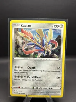 Pokemon TCG Zacian SWSH033 Black Star Promo Sword & Shield Rare Cosmos Holo Card - Image 1