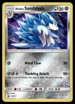 Alolan Sandslash SM127 Pokemon Card Promos 120 HP Holo Played G24 - Image 1