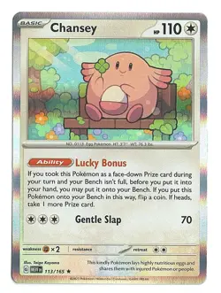 Chansey #113 Pokemon Scarlet & Violet 151 Rare HP Support Healer Pokemon Card - Image 1